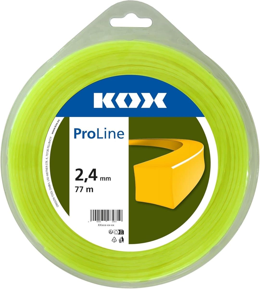 SnelShoppen - Trimmerdraad Vierkant 3,3 mm Diameter, 36 m Lengte - Professionele Grasmaaier Draad voor Tuinonderhoud, Fluorescerend, Hoge Zichtbaarhei — afbeelding 1