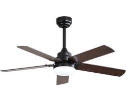 Plafondventilator - Met LED Verlichting en Afstandsbediening – ventilator - Ultra Stille DC Motor, Energiezuinig, 6 Snelheden, Timer & Lichtgeheugen, Laag Profiel Plafondventilator voor Slaapkamer en Woonkamer