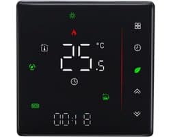 Slimme Thermostaat - Digitale Temperatuurregelaar - Comfortabele Verwarming - 7-Daagse Programmering - 95-240V - Nero
