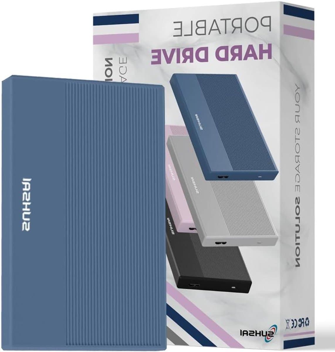 Externe Harde Schijf - Draagbare Opslag - Gegevens Back-uppen - Direct Klaar Voor Gebruik - 120 GB - Blauw — afbeelding 1