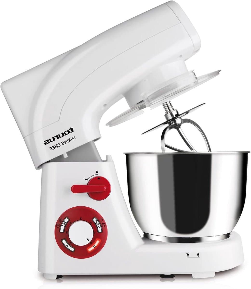 Keukenmachine - Mixer Standmixer - Bakken En Koken - Krachtige 1200W Motor - 5.5 Liter Kom - Wit — afbeelding 1