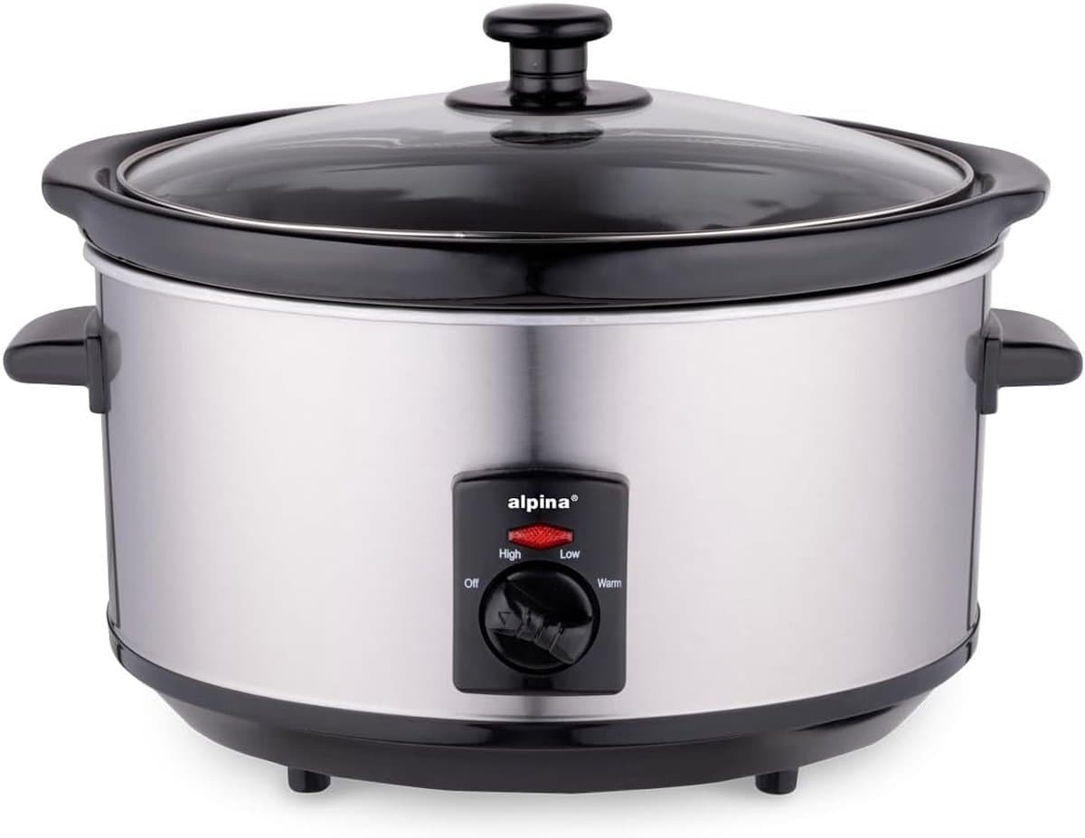 Multicooker - RVS - 3,5 Liter - Slow Cooker met Keramische Binnenpan - Voor 3-4 Personen — afbeelding 1