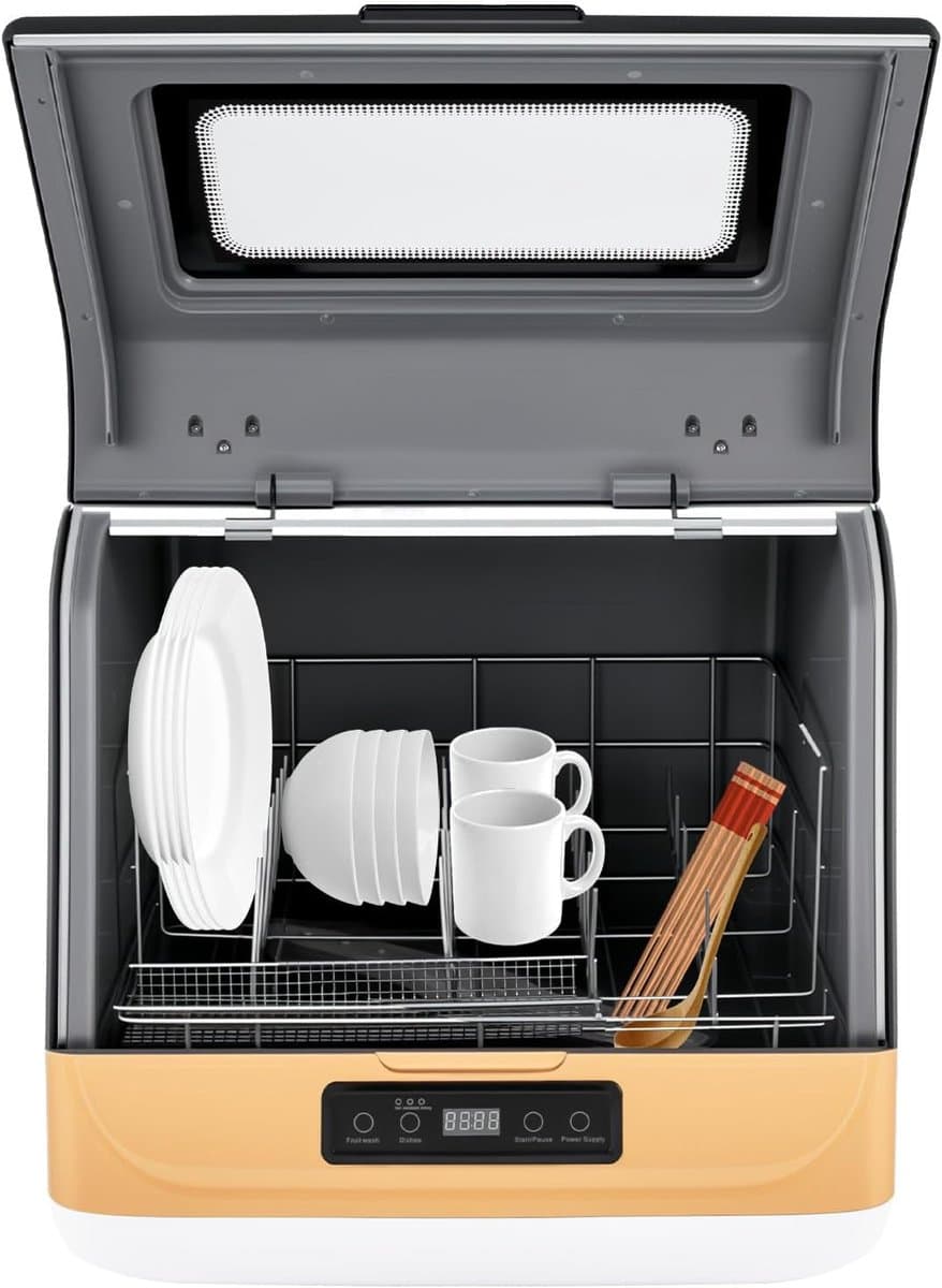 Tafelvaatwasser - Mini vaatwasser - Snel afwassen - 3 Programma's - 4-6 sets - Goud — afbeelding 1