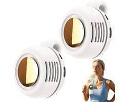 Mini draagbare ventilator, 360° draaibare ventilatiezakventilator, 3 instelbare windsnelheden, geschikt voor buitenactiviteiten in de zomer, reizen en kantoorgebruik (wit, 2 stuks)