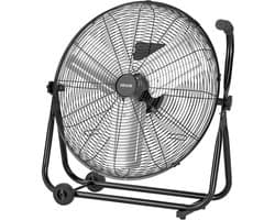VEVOR Vloerventilator Ø609,6 mm, Windmachine 360° Kantelbaar, Staande Ventilator met 3 Snelheidsstanden, Draagbare Trommelventilator met Handvat, Wielen & 1,6 m Kabel, Industriële Ventilator voor Garage Magazijn