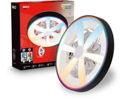 BRIlONER Air - Plafondventilator met RGB verlichting - LED plafondlamp met ventilator - dimbaar - 5 snelheden - ventilator lamp zomer- en wintermodus - RGB & CCT - Ø48cm - zwart