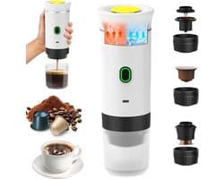 Thuys - Draagbaar Elektrisch Koffiezetapparaat 3-in-1 USB - 15 Bar, 72W - Capsules en Gemalen Koffie - voor Reizen - Auto en Thuis