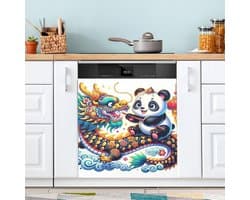 Magneet Vaatwasserhoes - Keuken Decor - Keuken Opfrissen - Universele Compatibiliteit - 53 x 66 Inch - Chinese Panda