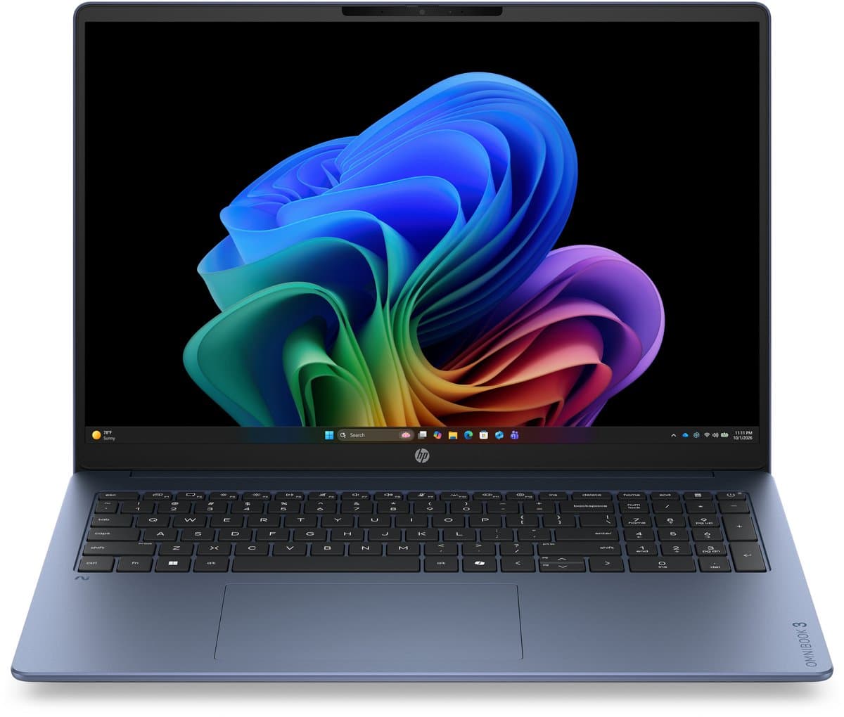 HP OmniBook 3 16-bz0712ndx - Copilot+ Laptop - 16 inch - Snapdragon X - 8GB/512GB - QWERTY - 2K OLED - Studenten laptop — afbeelding 1