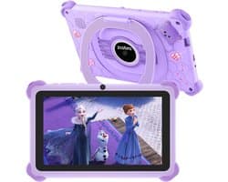 SnelShoppen - Kindertablet 7 Inch met Beschermhoes, Android Kids Tablet, 2GB RAM, 32GB ROM, Uitbreidbaar tot 256GB, WiFi, Bluetooth, Kindbescherming,