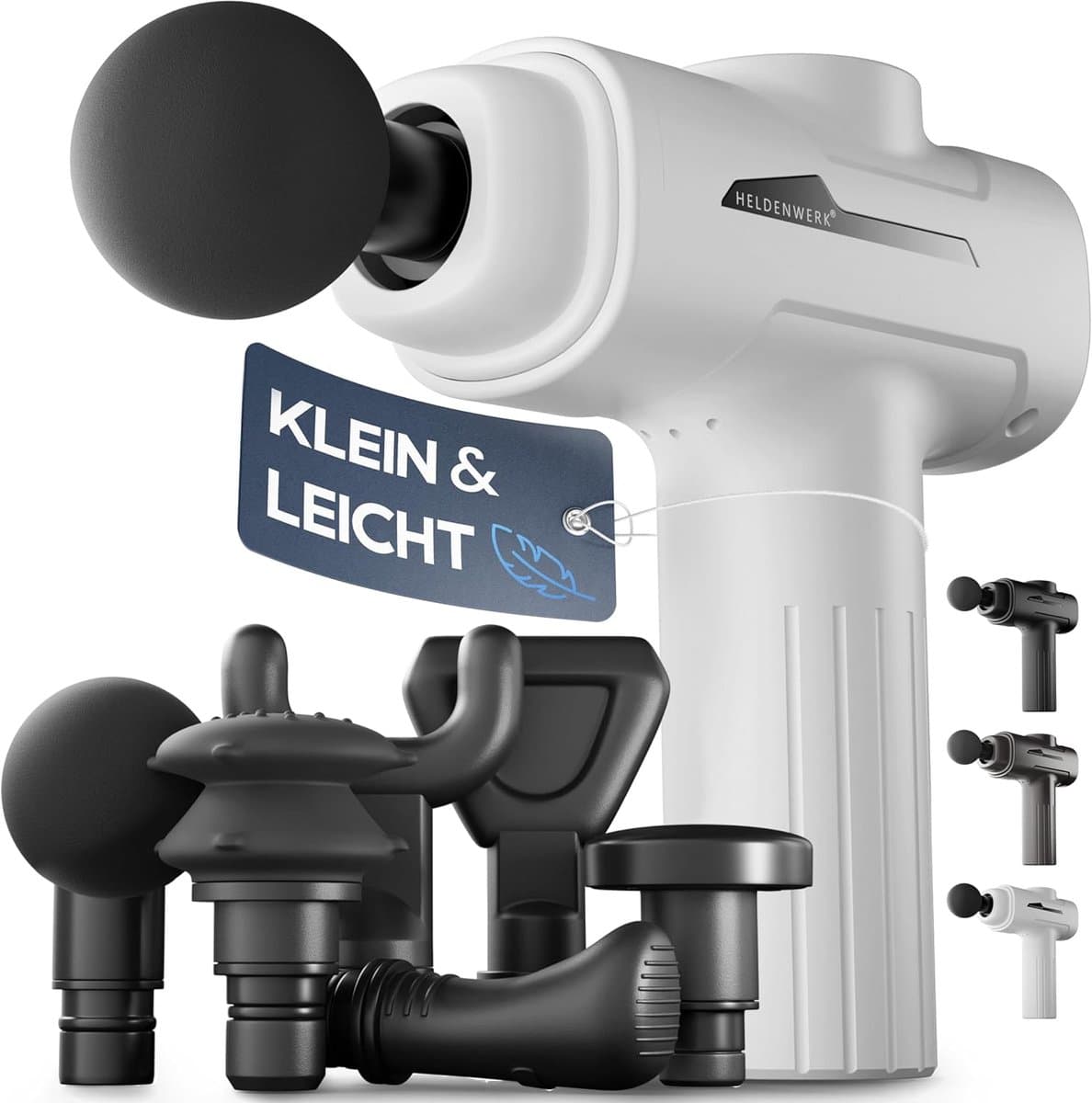 SnelShoppen - Massage Gun met 6 Massagekoppen en 3200 U/min | Spier Massager met USB-C Aansluiting | Ultra-Stille Massagegun voor Spierontspanning (Wi — afbeelding 1