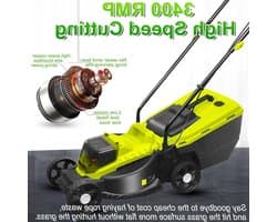 Elektrische Grasmaaier - Gazonmaaier Snoerloos - Gazon Onderhouden - Borstelloze Motor - 32 cm Maaibreedte - Groen