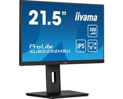 iiyama ProLite XUB2292HSU-B6 - 22 Inch - IPS - Full HD - USB-hub - In hoogte verstelbaar