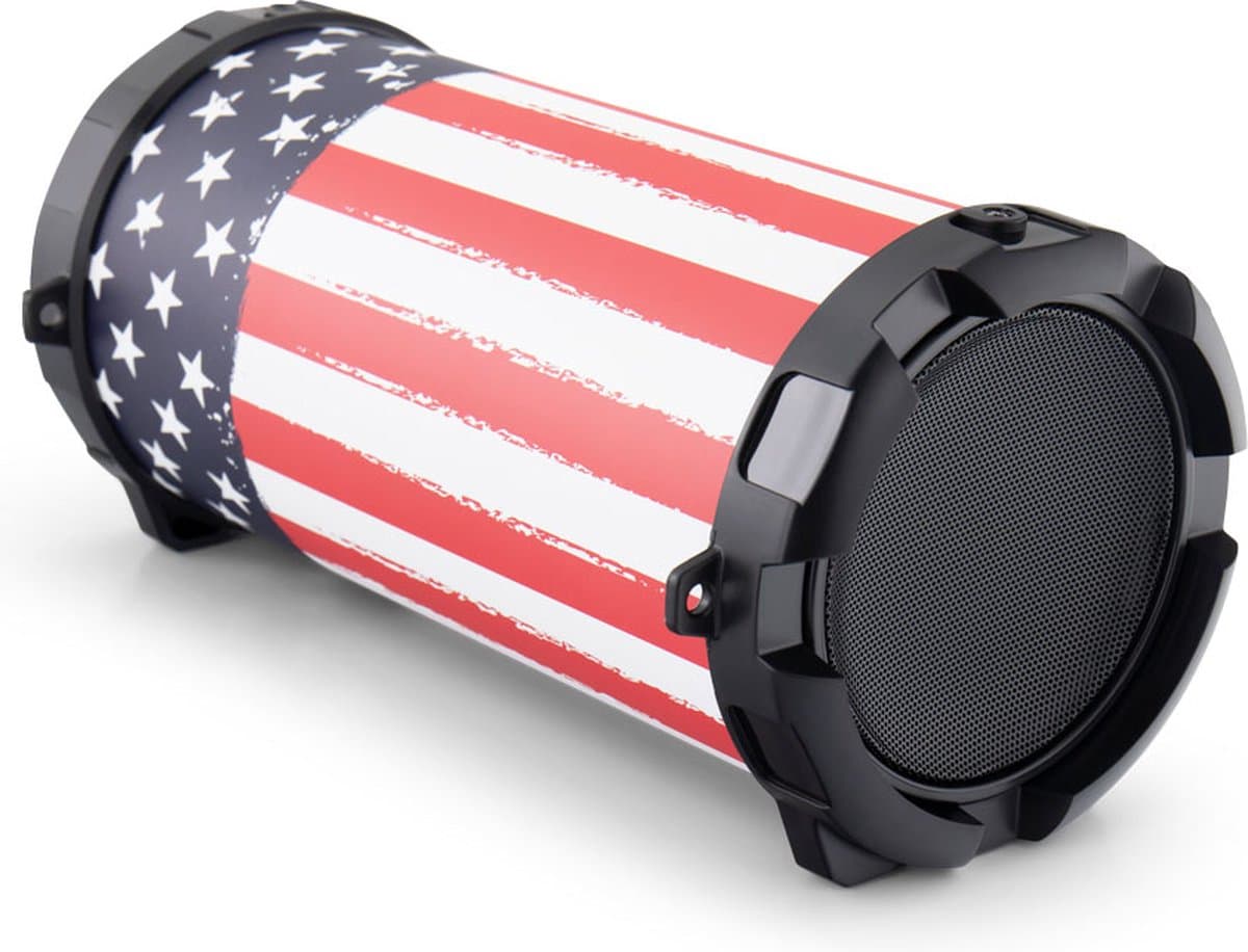 Caliber Bluetooth Speaker - Draagbare Speaker met Bluetooth, USB, SD en AUX 8 Uur Speeltijd - USA print (HPG407BT-USA) — afbeelding 1