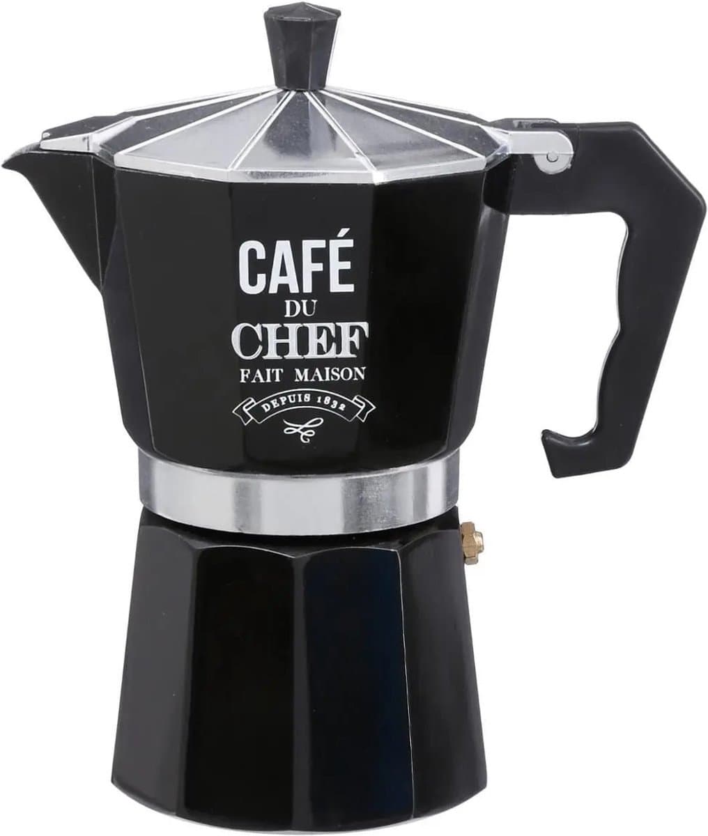 Secret de Gourmet Moka pot/percolator- aluminium - 300 ml - zwart — afbeelding 1