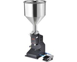 VEVOR 5-50ml Vulmachine Handmatige Vloeistofvulmachine Gemaakt van Food Grade 304 Roestvrij Staal Siliconen Ptfe Compatibel met 500w Luchtcompressor Vulmachine voor Het Vullen van Honingolie-Essentie