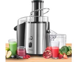 Krachtige Juicer voor Fruit en Groenten – Mixer - 850 W met 2 Snelheden - Ideaal voor Sinaasappels en Citrusvruchten - Brede Opening (75 mm) en Antislip Basis