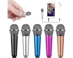 Mini Draagbare Microfoon – Voor Zingen, Vloggen, Podcasten – Geschikt voor iPhone, Android, PC, iPad (Zilver)