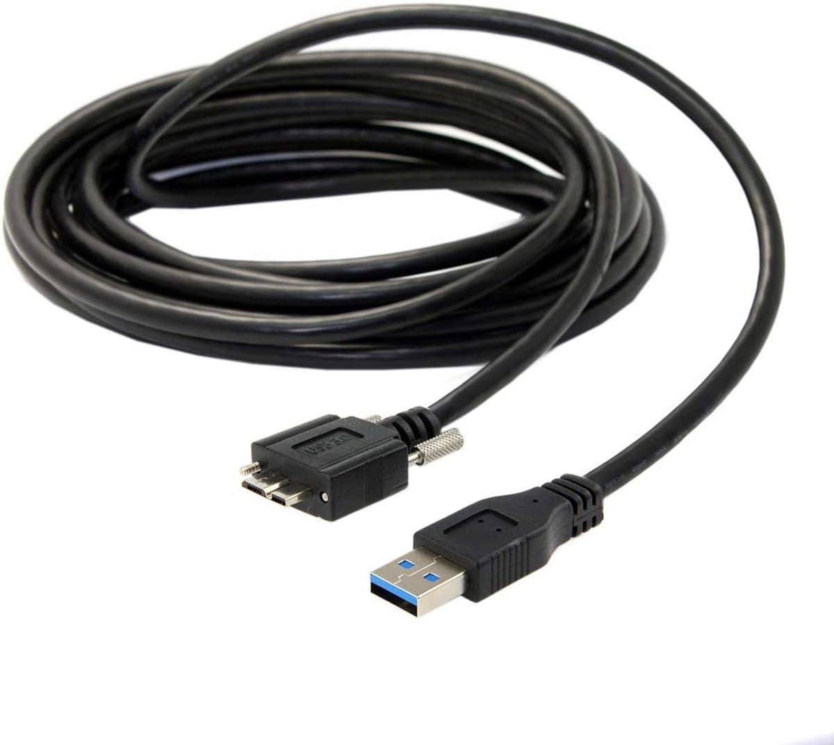 USB 3.0 Kabel M/M met Montageplaat Schroeven - 3 Meter - Geschikt voor Externe Harde Schijf en Mobiele Telefoon — afbeelding 1