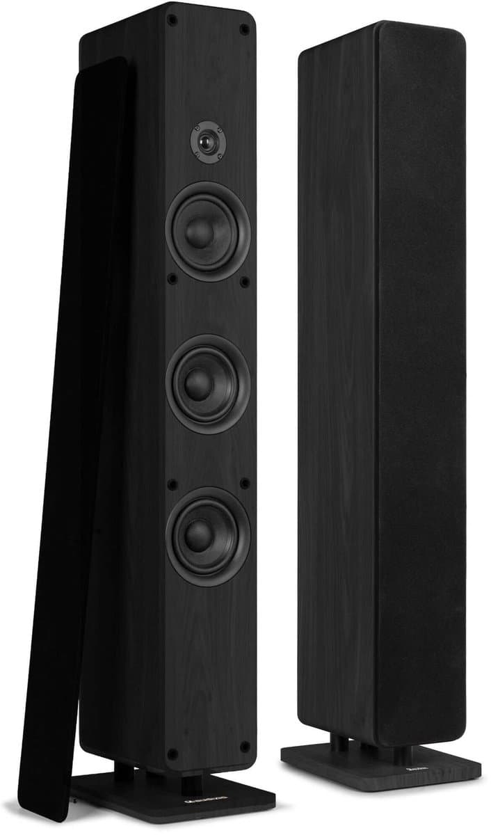 Audizio Arco passieve HiFi speakerset - Vloerstaande zuil luidsprekers - 320W - Zwart — afbeelding 1