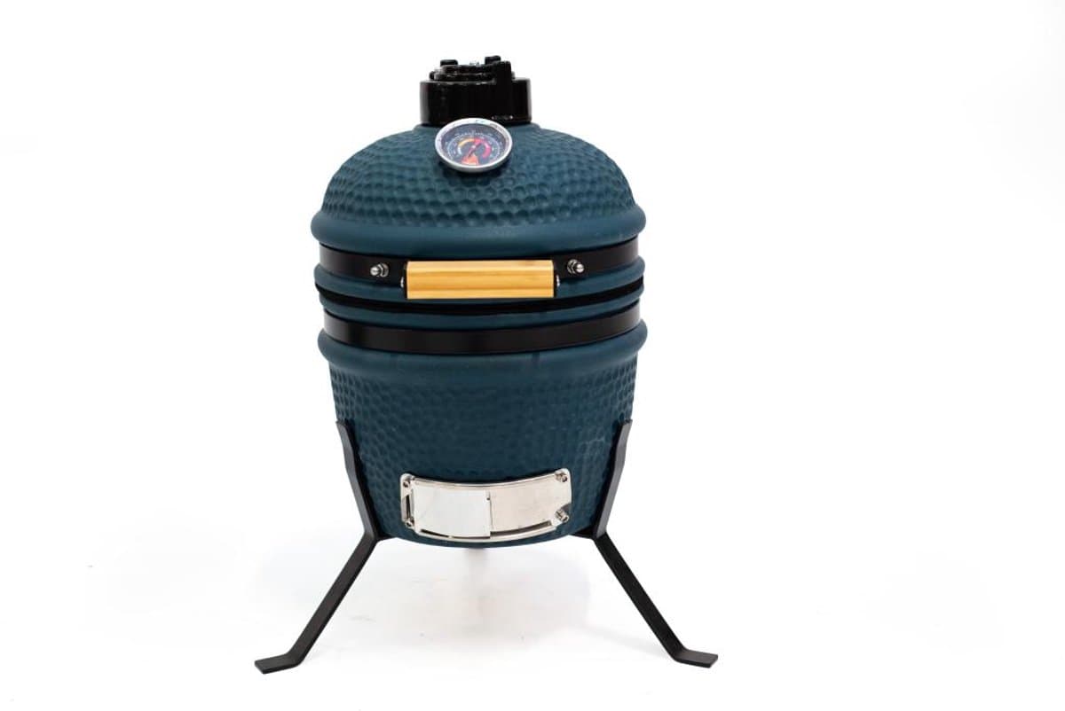 Own grill keramische kamado barbecue 13 inch Mini blauw V2 — afbeelding 1
