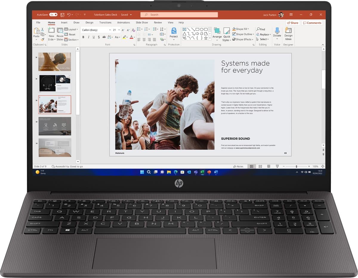 HP 250 G10 Intel® Core™ i3 i3-1315U Laptop 39,6 cm (15.6") Full HD 8 GB DDR4-SDRAM 512 GB SSD Wi-Fi 6 (802.11ax) Windows 11 Pro Zwart — afbeelding 1