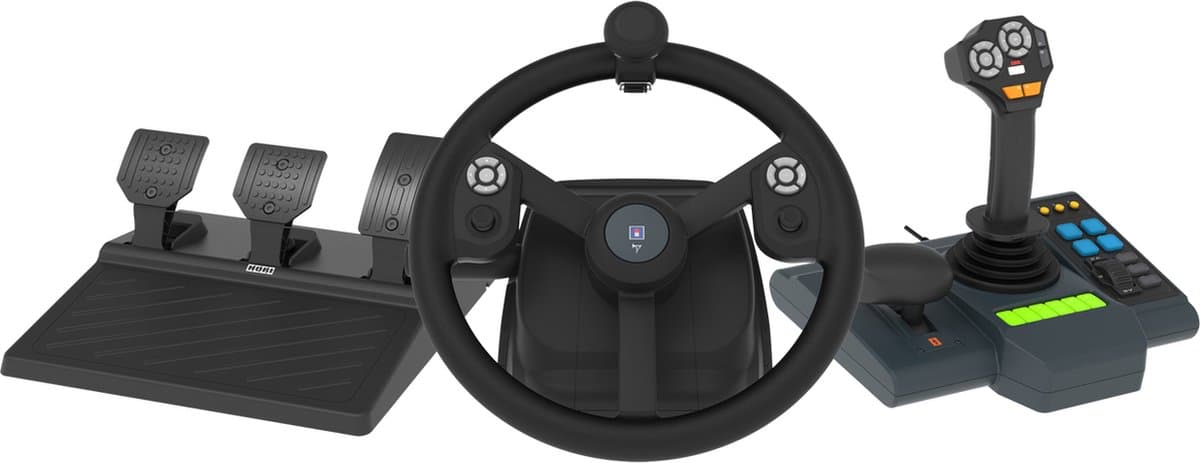Hori Farming Control System for PC (Windows 11/10) for Farming Simulator with Full-Size Steering Wheel, Control Panel + Pedals — afbeelding 1