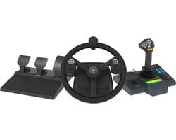 Hori Farming Control System for PC (Windows 11/10) for Farming Simulator with Full-Size Steering Wheel, Control Panel + Pedals