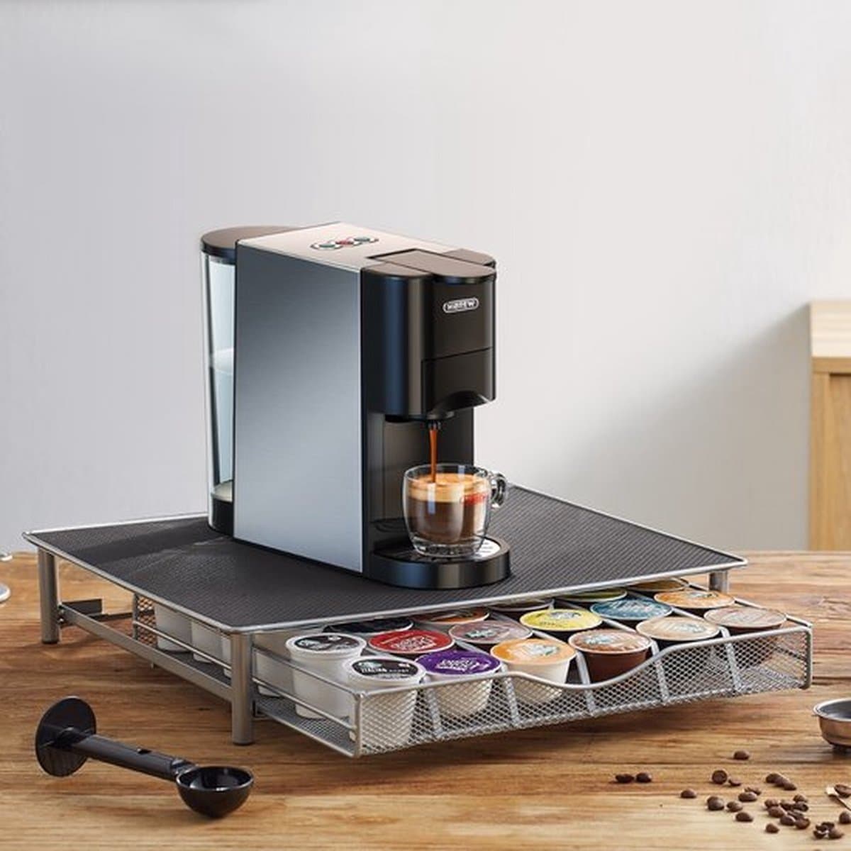 Happyment 4 in 1 Koffiemachine - Koffiezetapparaat - Koffie Automaat - Automatisch - Nespresso - Dolce Gusto - Koffiepoeder - Koffiepads - Met Capsule Houder — afbeelding 1