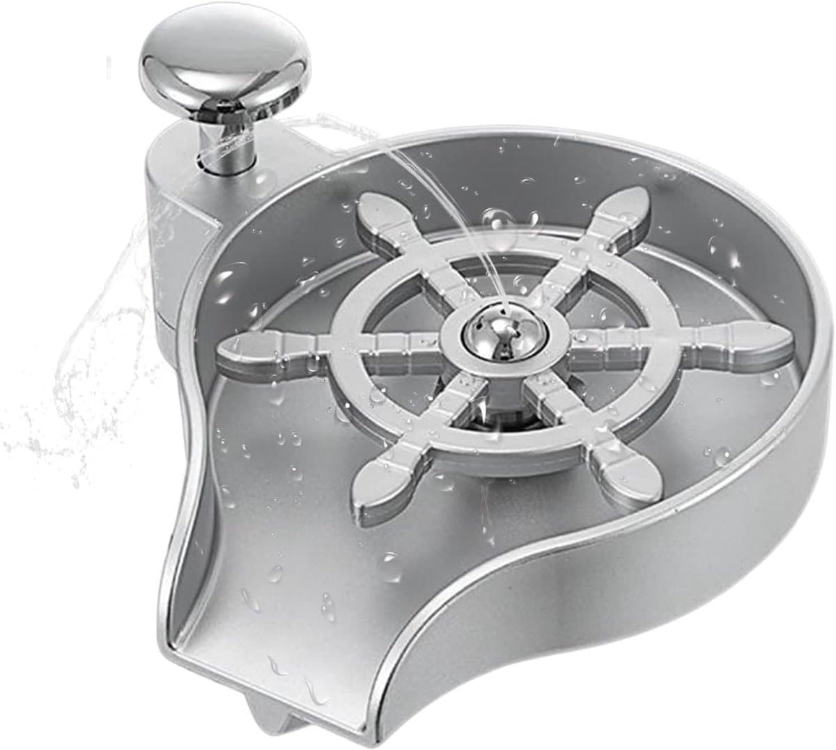Aanrecht Wasmachine - Keuken Spoeler - Gereedschap Reinigen - Geïntegreerd Zeepdispenser - 15x7cm Mondstuk - Zilver — afbeelding 1