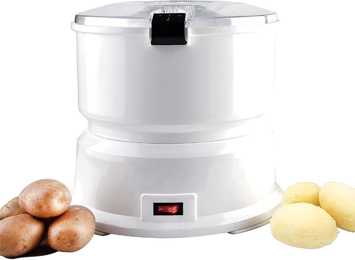 Aardappelschilmachine Elektrisch - Automatische Schillen - Grote Hoeveelheden Schillen - Eén Knop Bediening - 1kg Capaciteit - Wit — afbeelding 1