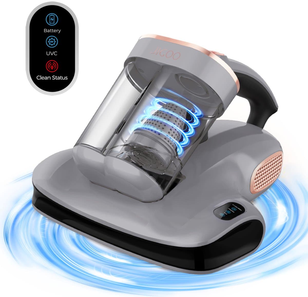 JIGOO S100 Cordless Draadloze Matrasstofzuiger | 10kPa Zuigkracht, UV-Lamp, Stofmijtsensor, 55°C Warme Lucht & 99,9% Mijtverwijdering — afbeelding 1