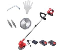 Elektrische Grasmaaier - Accu Trimmer - Gazon Onderhoud - Verstelbare Steel - 30cm Snijdiameter - Zwart