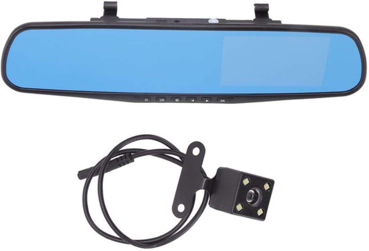Dubbele dashcam - 12MP 1080P HD - Achteruitkijkspiegel - Zwart - G-sensor - Geschikt voor auto — afbeelding 1