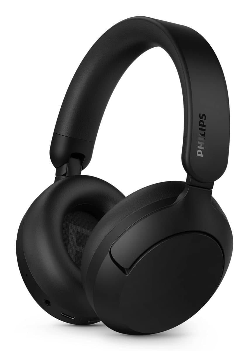 PHILIPS TAH6000BK over-ear draadloze hoofdtelefoon & adaptieve ruisonderdrukking, 80 uur afspeeltijd, Dynamic Bass, 40 mm drivers, Bluetooth 6.0, Multipoint, gesprekken met 5 microfoons, zwart — afbeelding 1