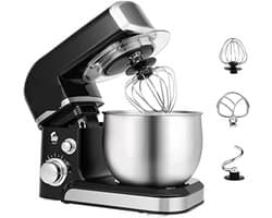 Staande mixer - Keukenmachine - Bakken en mixen - 6 snelheden - Compact formaat - Wit