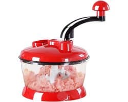 Handmatige Groentehakselaar - Keuken Hulp - Maaltijd Voorbereiding - Efficiënte Capaciteit - 14x19.5 cm - Wit