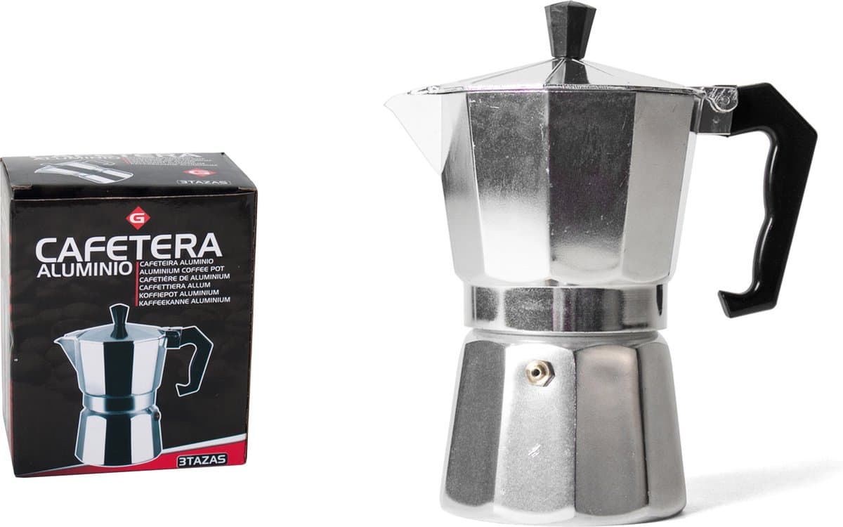 Percolator - 150 ml - voor 3 espresso - mokka / koffiemaker - aluminium - Koffiezetapparaat - Italiaanse koffiezetter — afbeelding 1