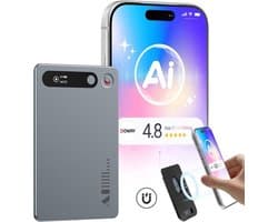 Spraakrecorder AI Transcriptie - 64 GB Opslag - Compact 86x54x3.2 mm - Zilver - Voor Vergaderingen En Lezingen