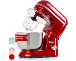 Klarstein keukenmachine, Knetmaschine met 5L kom, 1800W Profi keukenmachine met Knethaken en Schneebesen, Universal keukenmachine met 6 standen, Teigmaschine zum roeren, Kneten en Aufschlagen - Keukenmachine,2L 1800W - voor Keuken - Garde