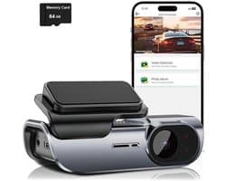 UHD 4K (3840 x 2160p) dashcam voor auto's met ingebouwde wifi, DVR-camera en videorecorder (blackbox), inclusief 24-uurs bewaking en nachtzicht.