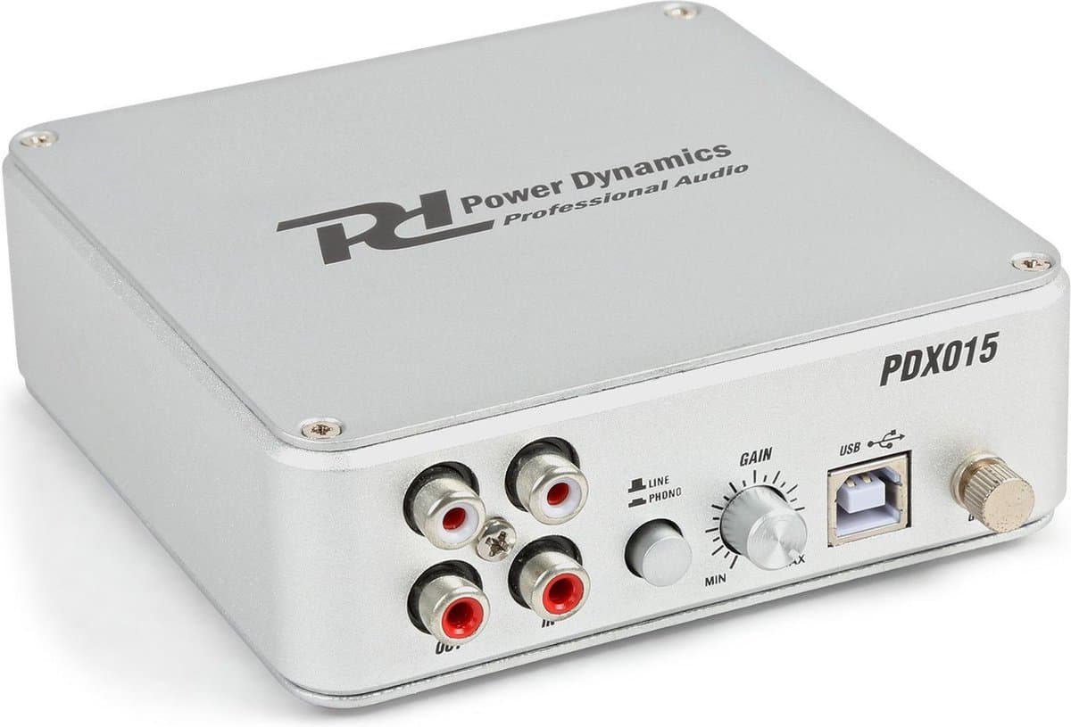 Phono voorversterker - Power Dynamics PDX015 platenspeler voorversterker met USB en software — afbeelding 1