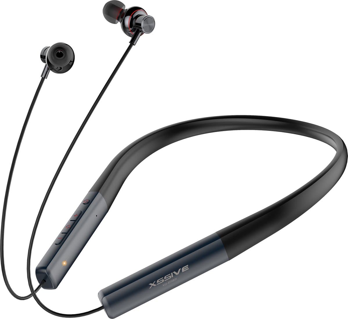 Xssive BTNB01 - Sport Oordopjes - Bluetooth Oortjes met Nekband - Draadloze Oordopjes - Extra lange batterijduur - Earbuds voor Sporten, Fitness, Hardlopen - Zwart — afbeelding 1