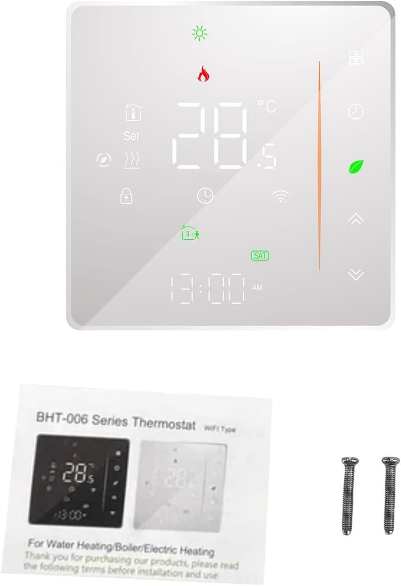 Slimme Thermostaat - Vloerverwarming Controller - Comfort Thuis - App Bediening - 95-240V AC - Wit — afbeelding 1