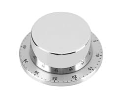 Handmatige mechanische keukentimer, afteltimer met magnetische voet, mechanische kooktimer (zilver)