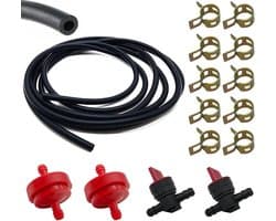 Benzineslang 2m 6mm Set - Inclusief brandstofkraan en brandstoffilter - Voor onderhoud grasmaaier en generator - ShopVlot