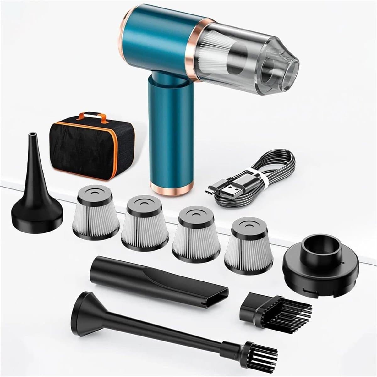 Draagbare Stofzuiger - Mini Kruimeldief - Auto Interieur Reinigen - Krachtige Zuigkracht - 500 Gram Capaciteit - Blauw — afbeelding 1