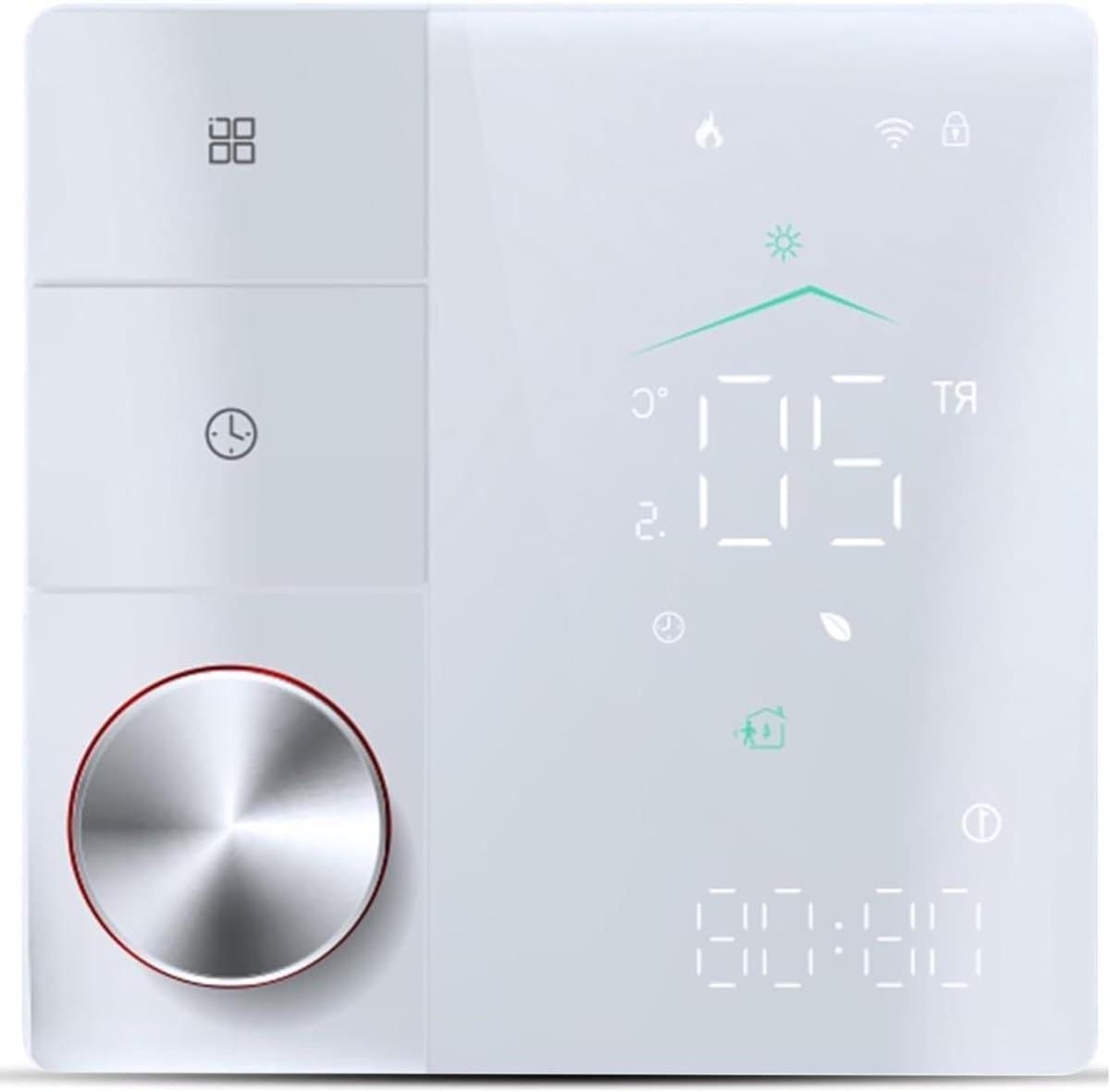 Intelligente thermostaat - Vloerverwarming regelaar - Energie besparen - AI leren - 88 x 88 mm - Zwart Wit — afbeelding 1