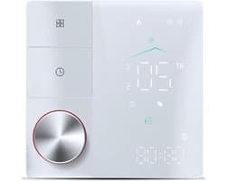 Intelligente thermostaat - Vloerverwarming regelaar - Energie besparen - AI leren - 88 x 88 mm - Zwart Wit