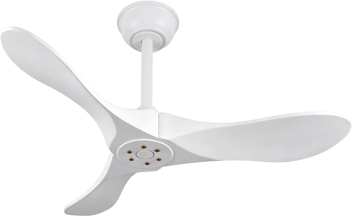 COVREO Plafondventilator 91 cm wit, 3 bladen hout, zonder verlichting — afbeelding 1